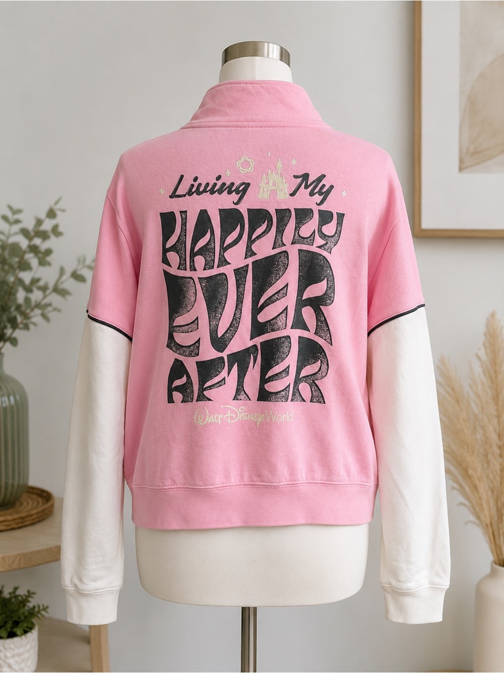 Disney Parks 1/4 zip pullover Living My happily ever after M